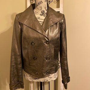 Spiegel EUC Gold Leather Moto Jacket Size 6
